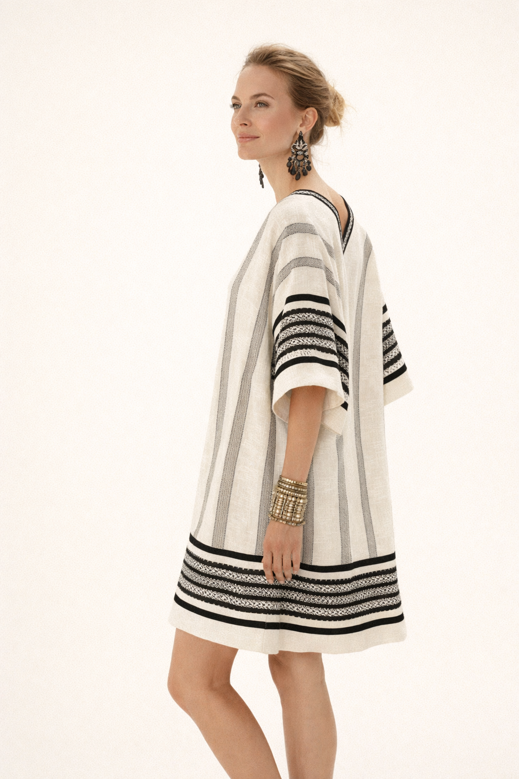 Robe midi ample imprimée style plage pour femmes - Karina