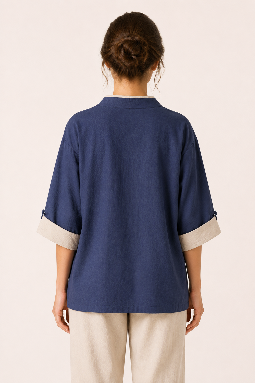 Chemisier croisé kimono pour femmes avec passepoils - Frida