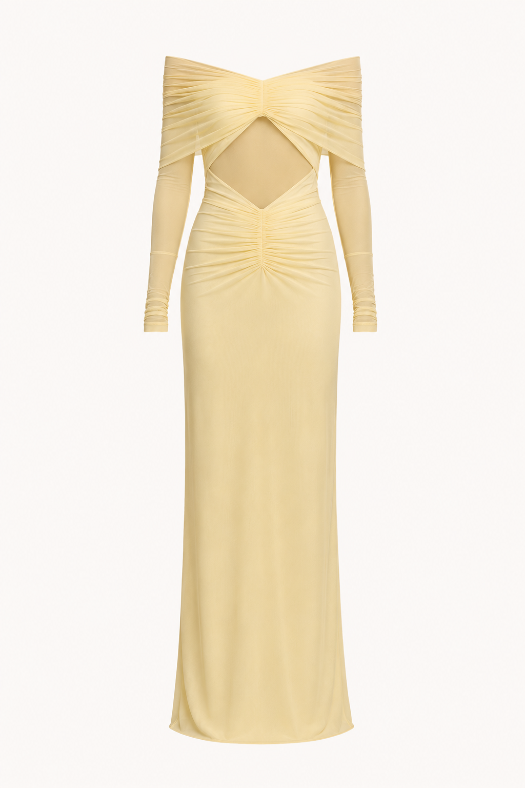 Robe longue femme invité mariage épaules nues taille fendue élégante - Helene