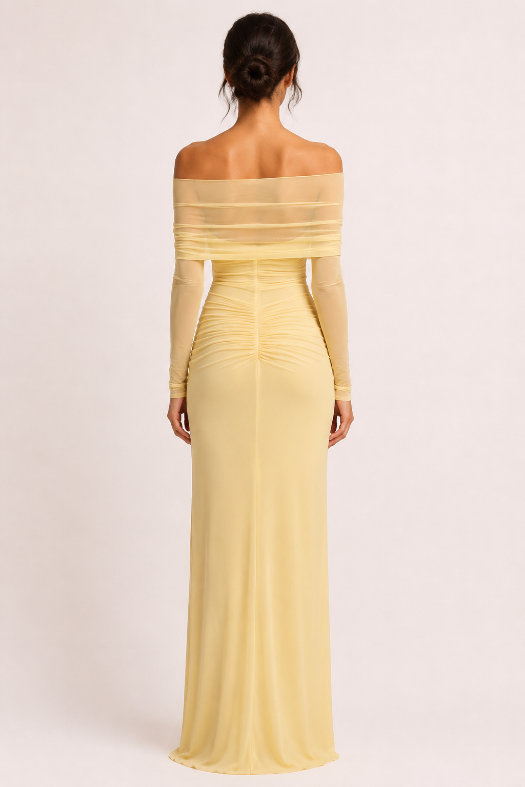 Robe longue femme invité mariage épaules nues taille fendue élégante - Helene