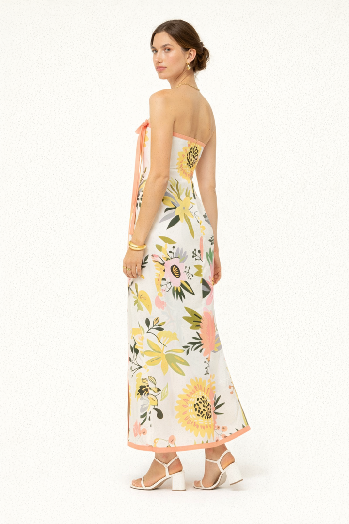 Robe longue imprimée avec fente latérale pour femmes - Camila
