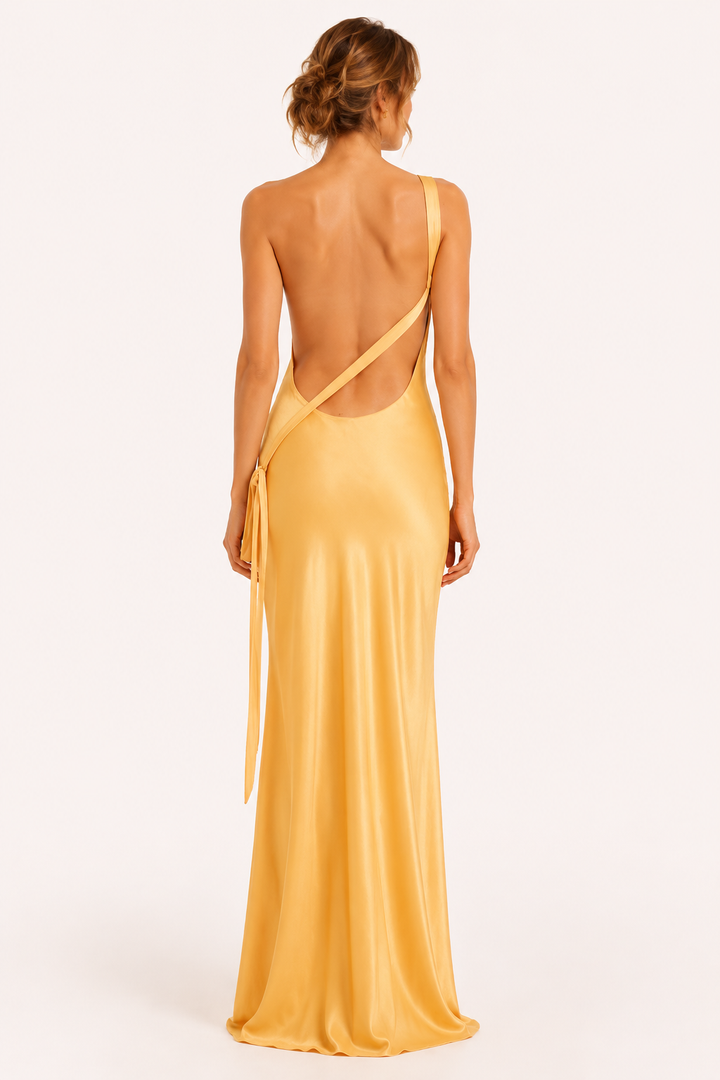 Robe longue asymétrique à une épaule - Annelie