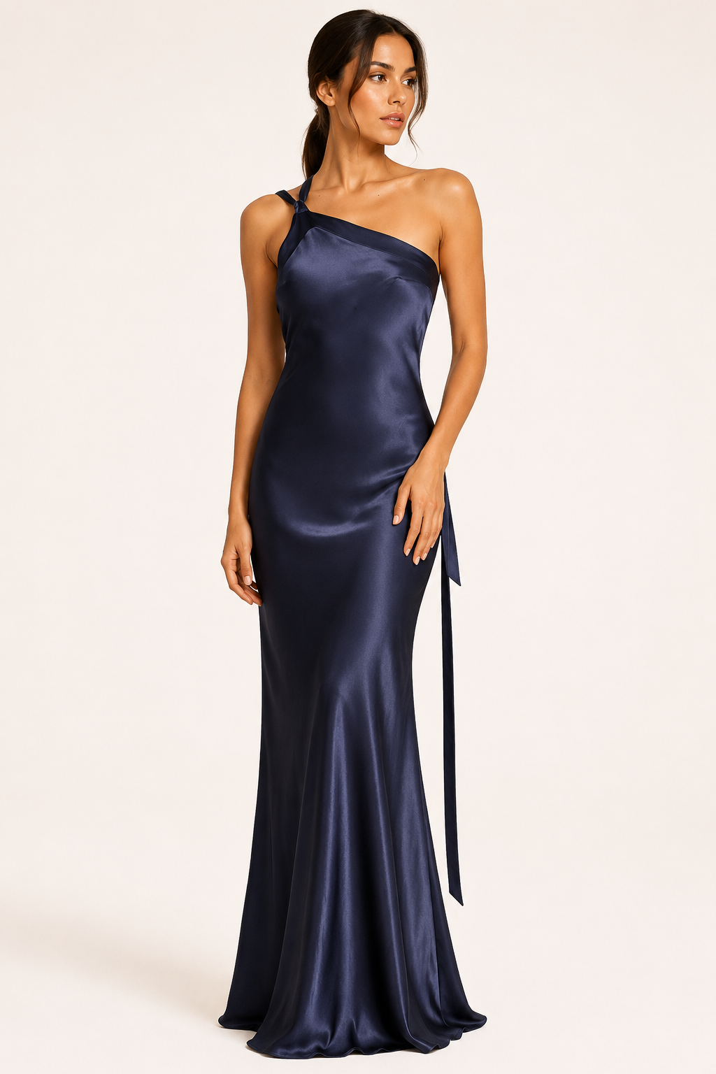 Robe longue asymétrique à une épaule - Annelie