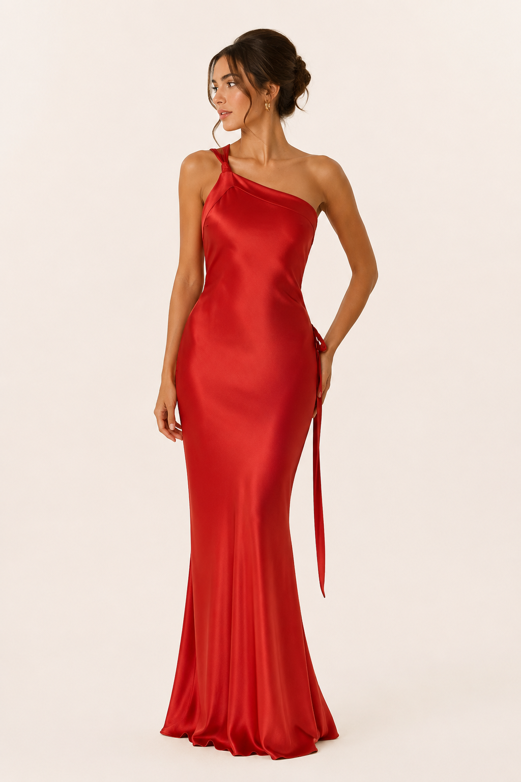 Robe longue asymétrique à une épaule - Annelie