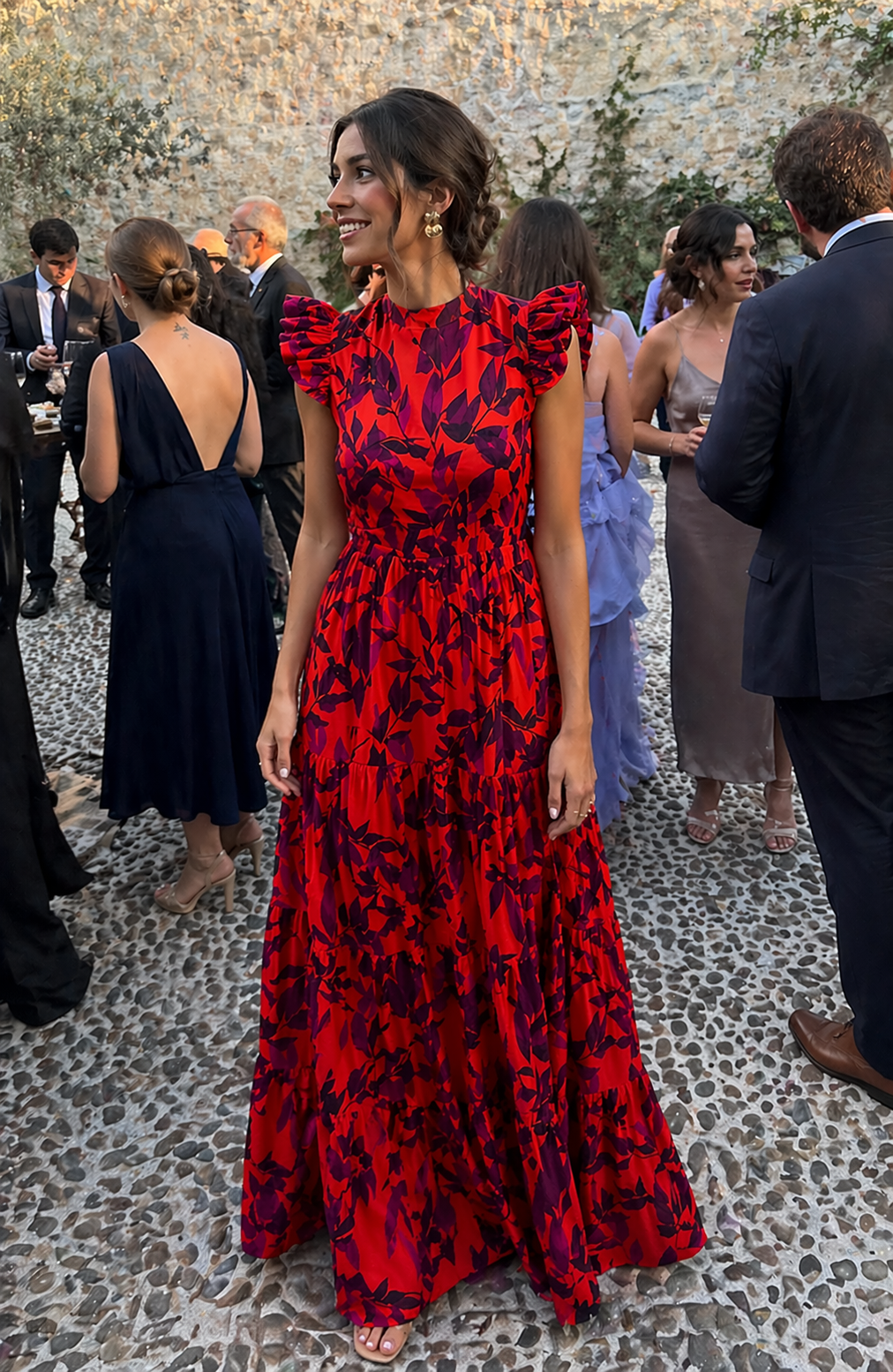 Robe longue florale à manches courtes femme d'été - Camila