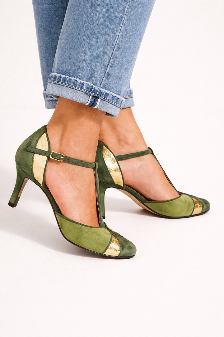 Chaussures pour femmes avec bride en T et talon fin - Isaline