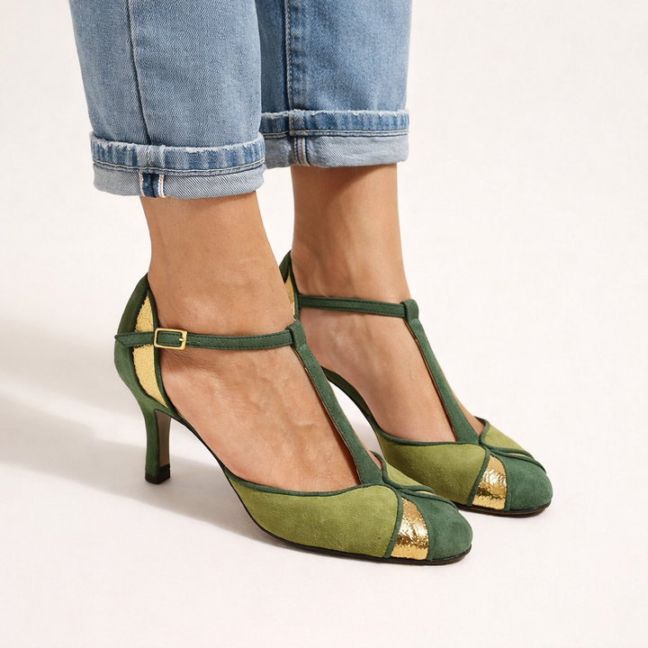 Chaussures pour femmes avec bride en T et talon fin - Isaline