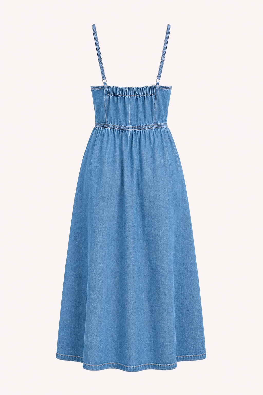 Robe midi en denim avec boutons pour femme - Hanneli