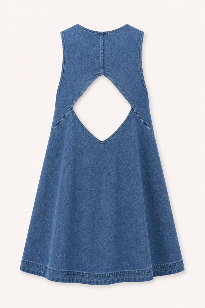 Robe décontractée sans manches en denim court - Elske