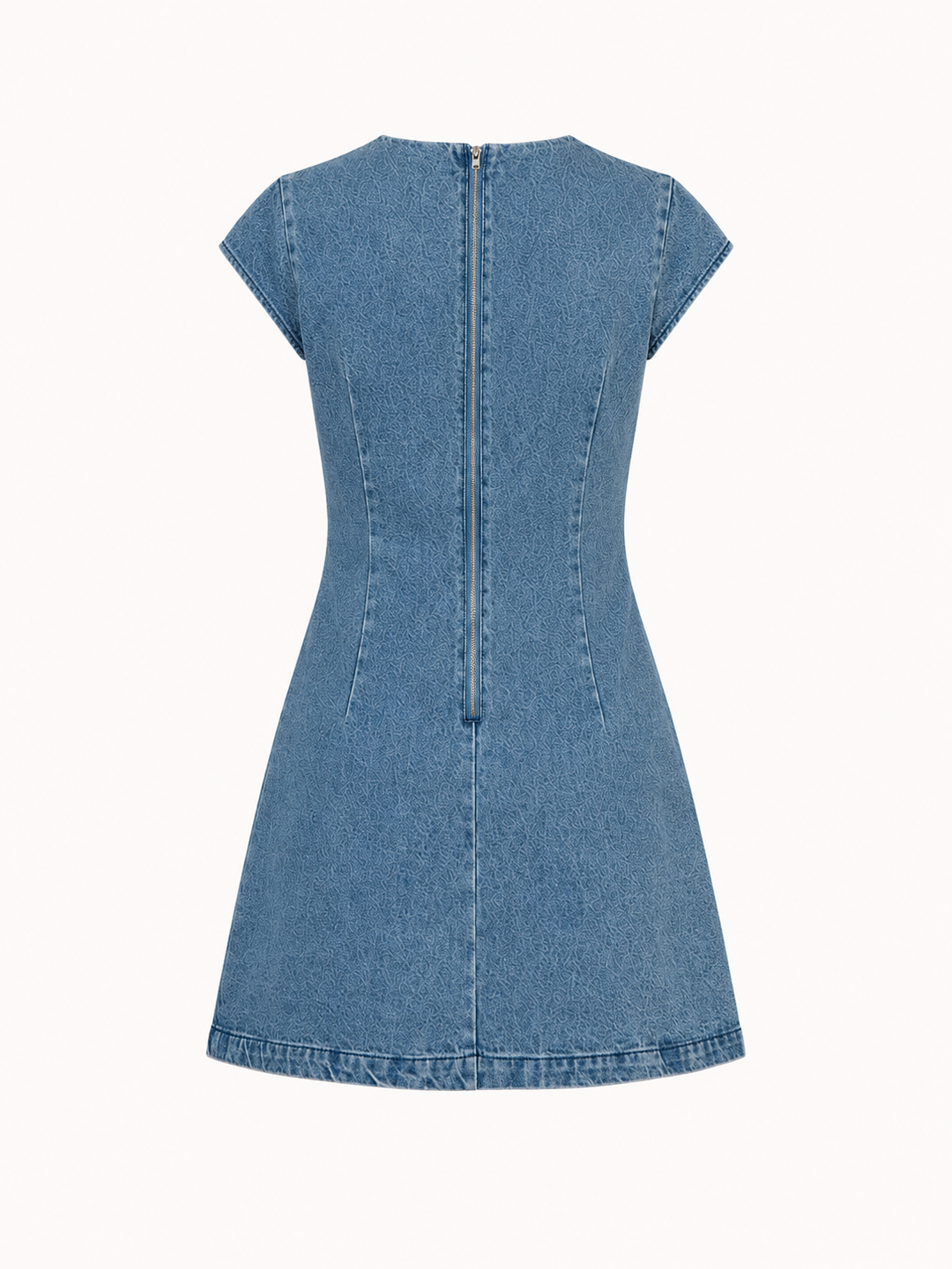 Robe courte en denim à manches courtes femme - Loreen