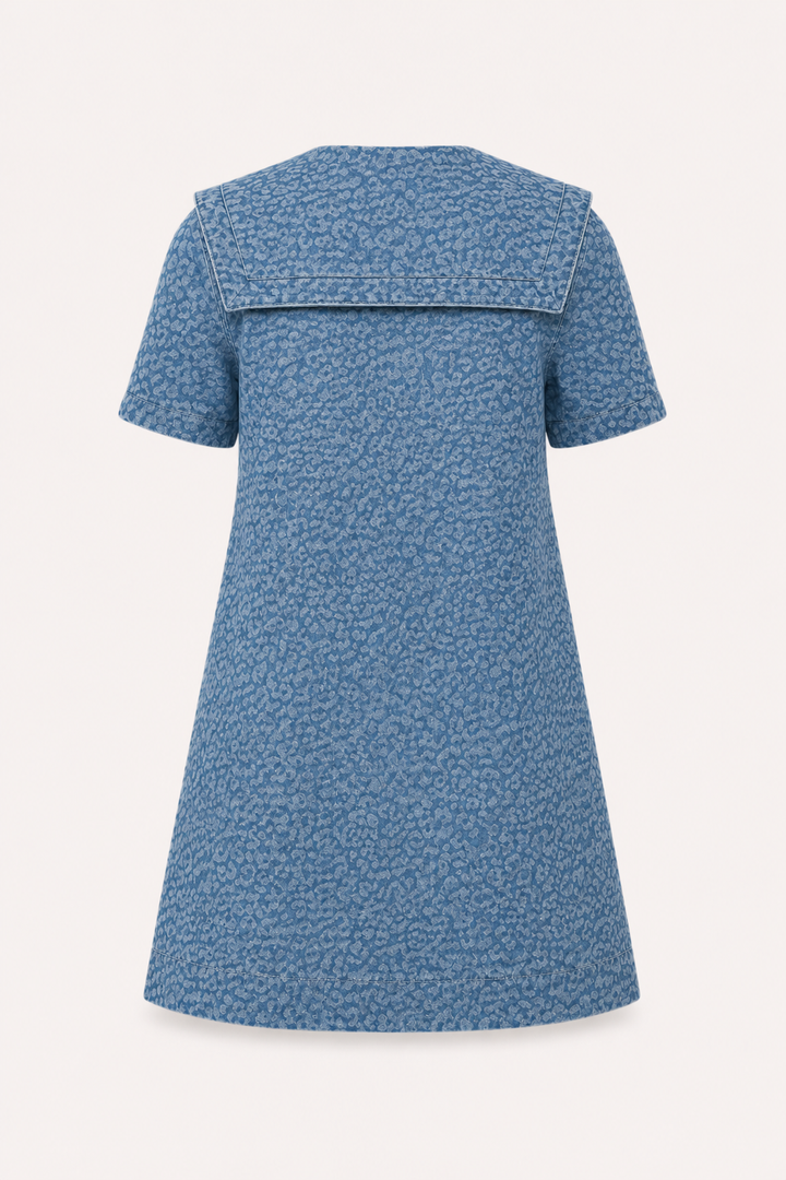 Robe courte en jean femme col marin - Paula
