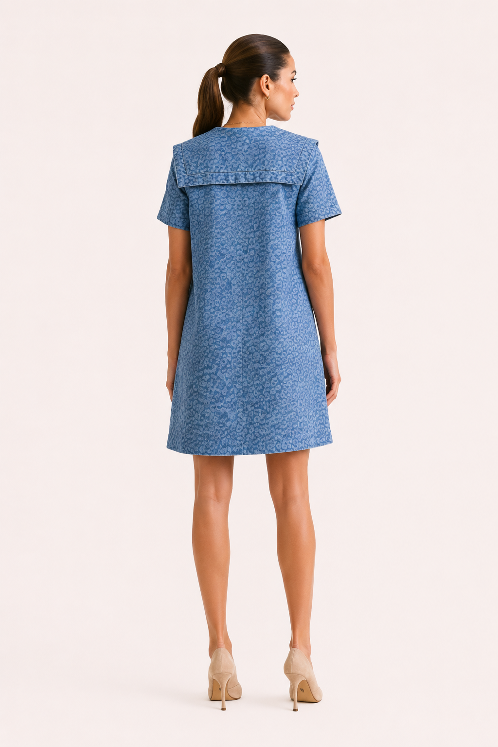 Robe courte en jean femme col marin - Paula