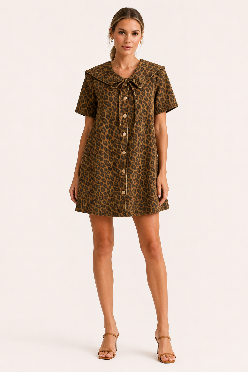 Robe courte en jean femme col marin - Paula