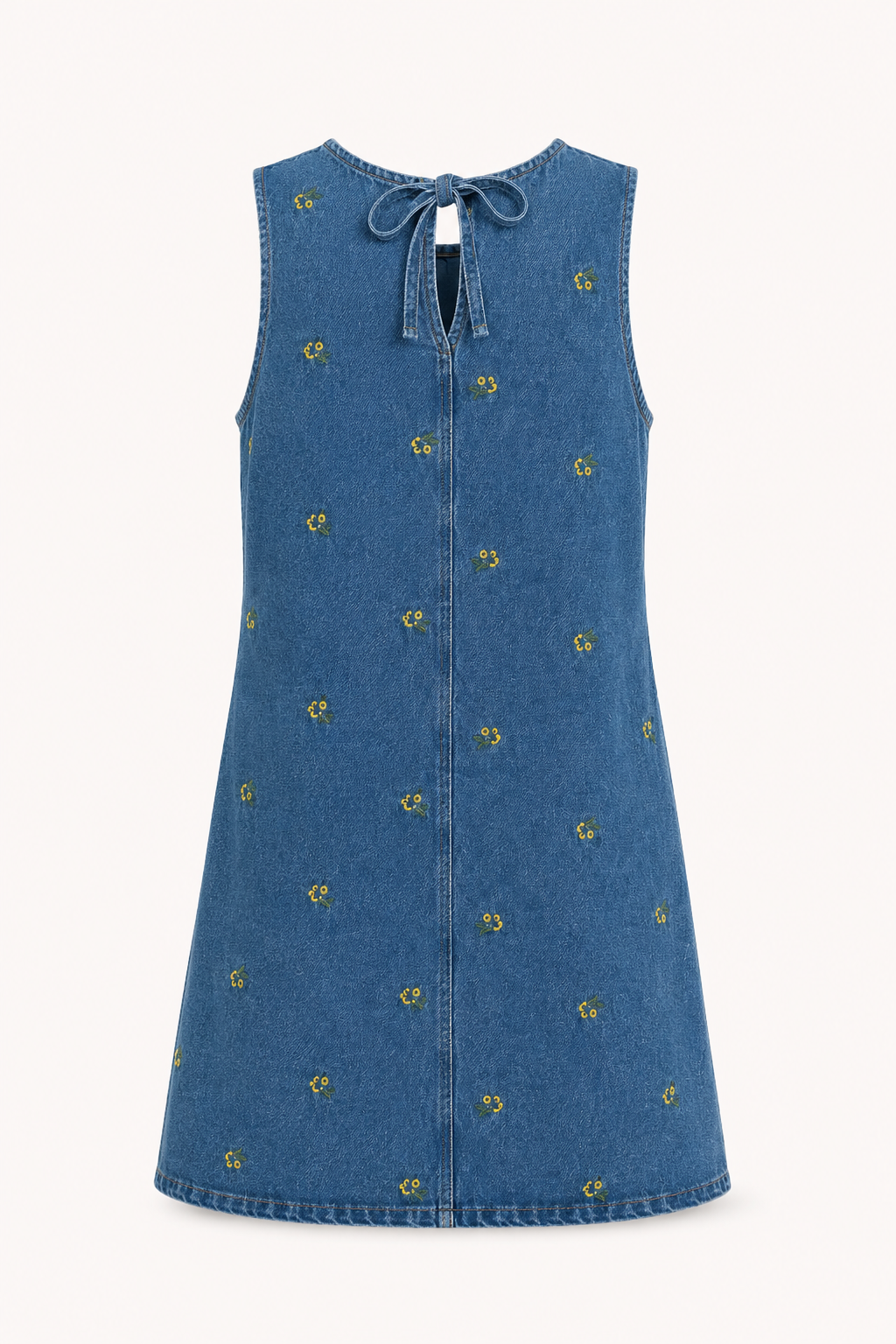 Robe femme décontractée sans manches en denim court - Leni
