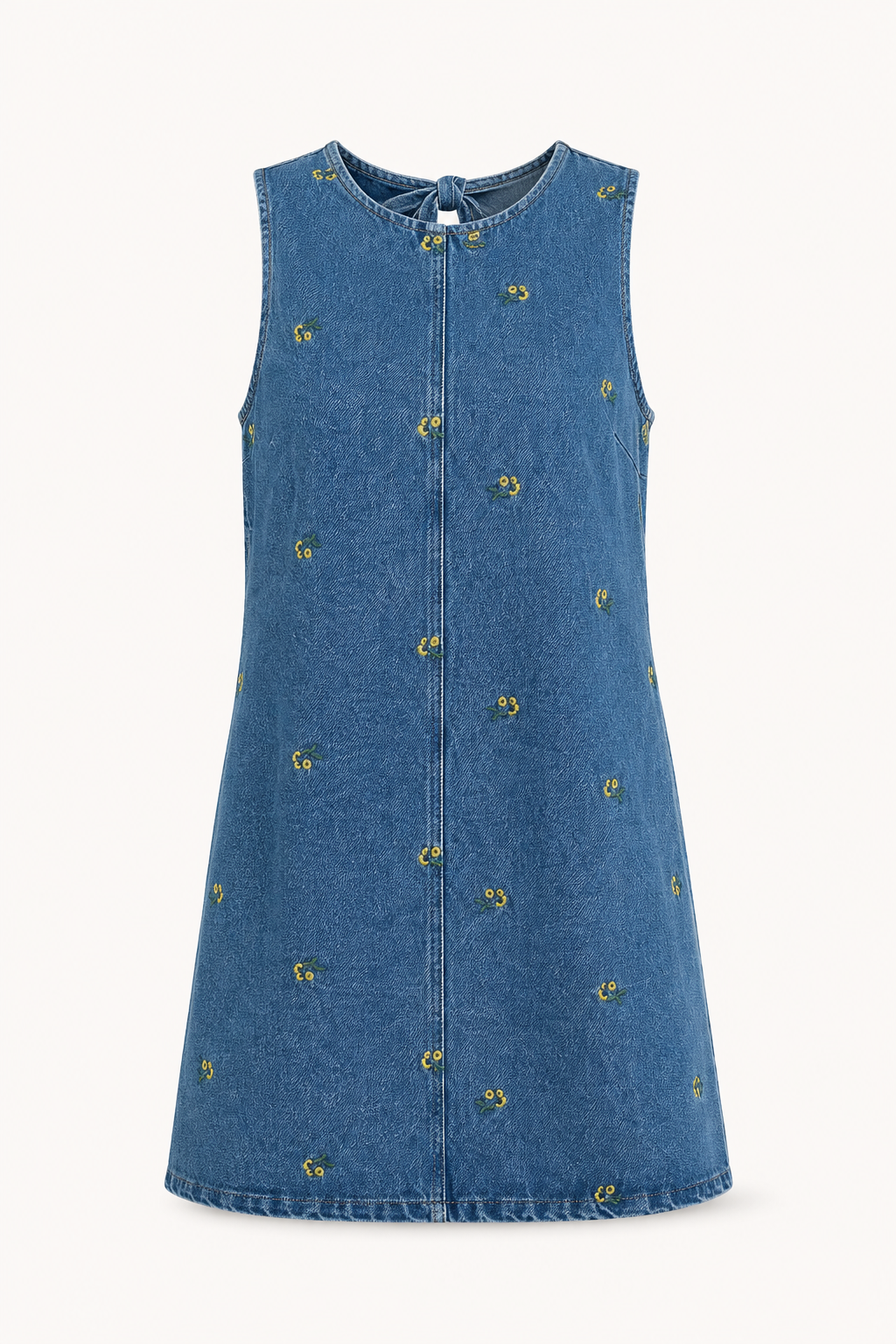 Robe femme décontractée sans manches en denim court - Leni