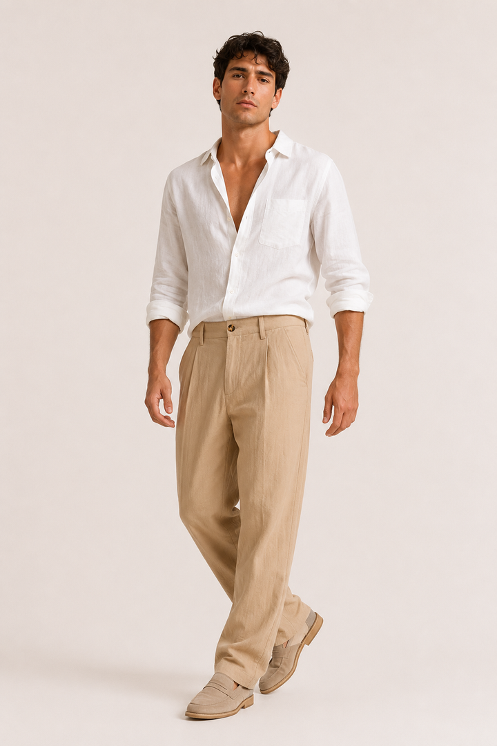 Pantalon de costume pour homme, coupe ample et jambe droite - Benedikt