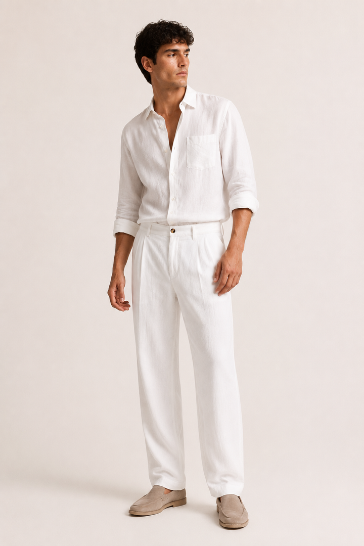 Pantalon de costume pour homme, coupe ample et jambe droite - Benedikt