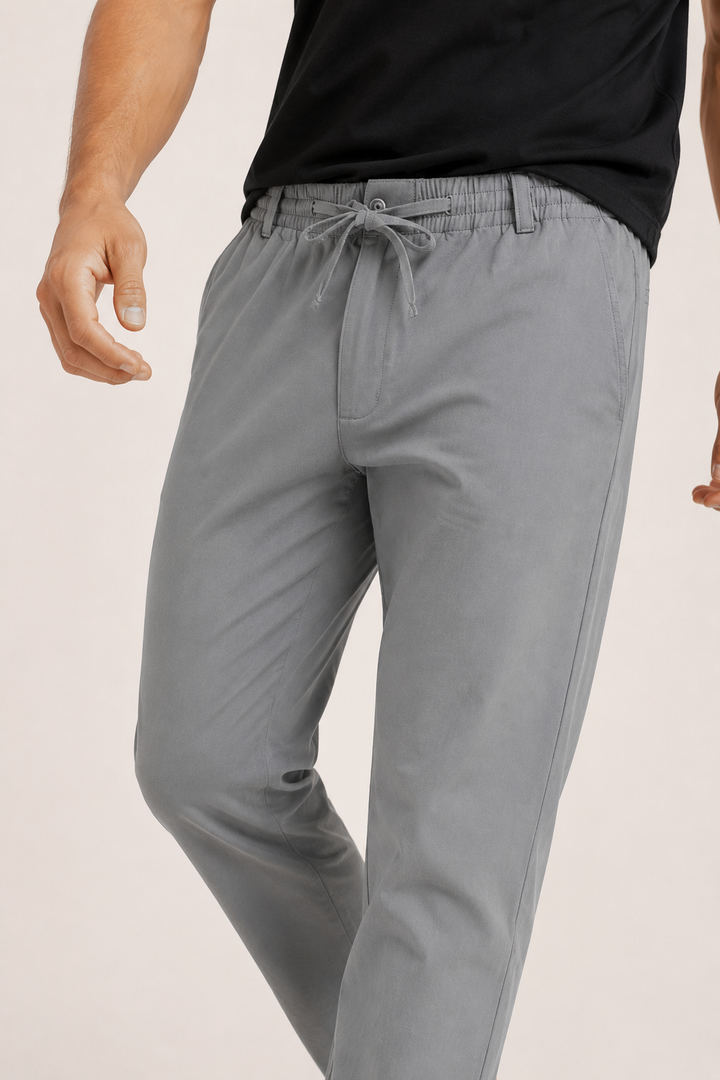 Pantalon décontracté pour homme à coupe droite et taille élastiquée - Kaspar