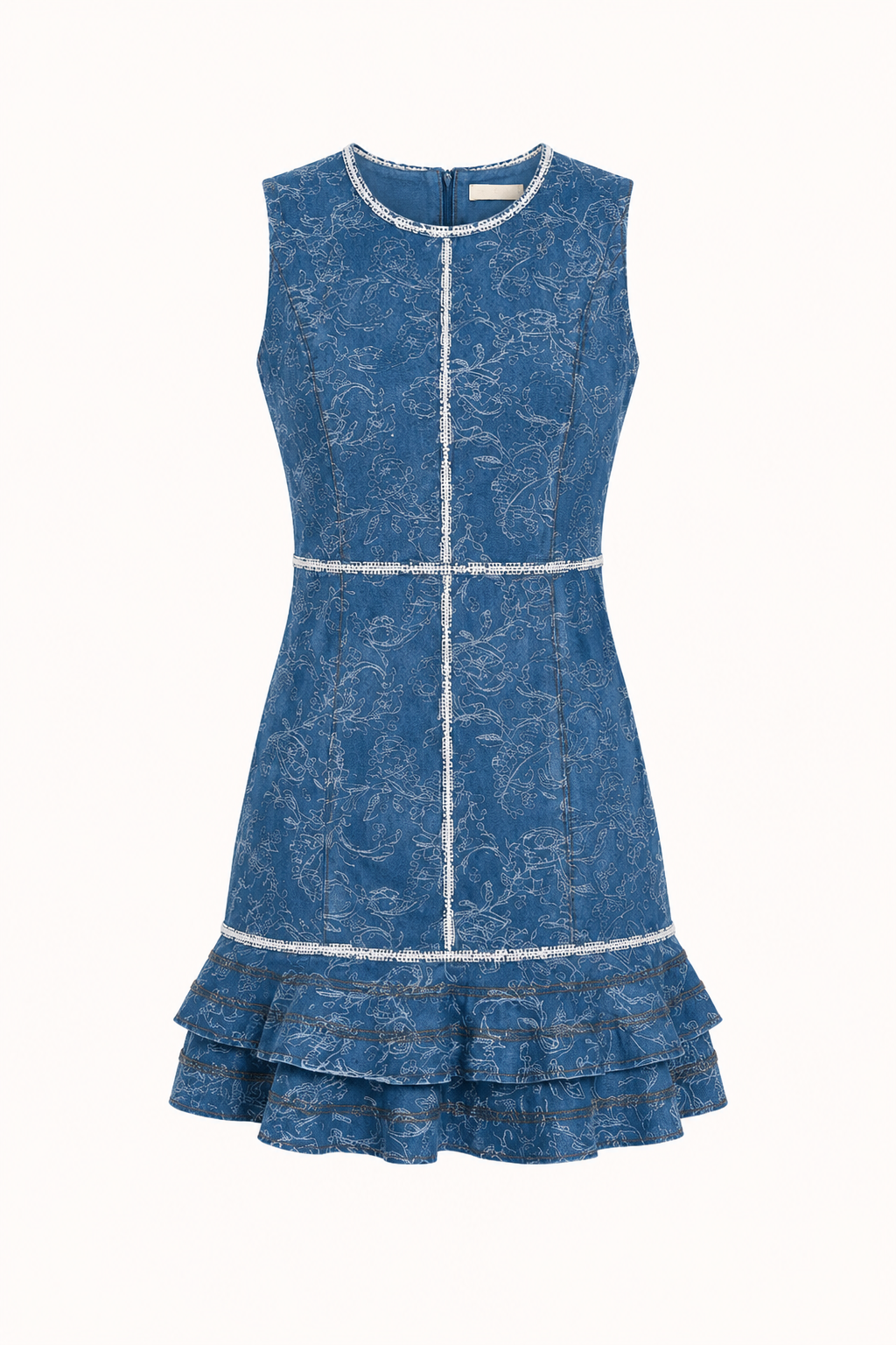 Robe imprimée sans manches en denim court pour femmes - Gerlind