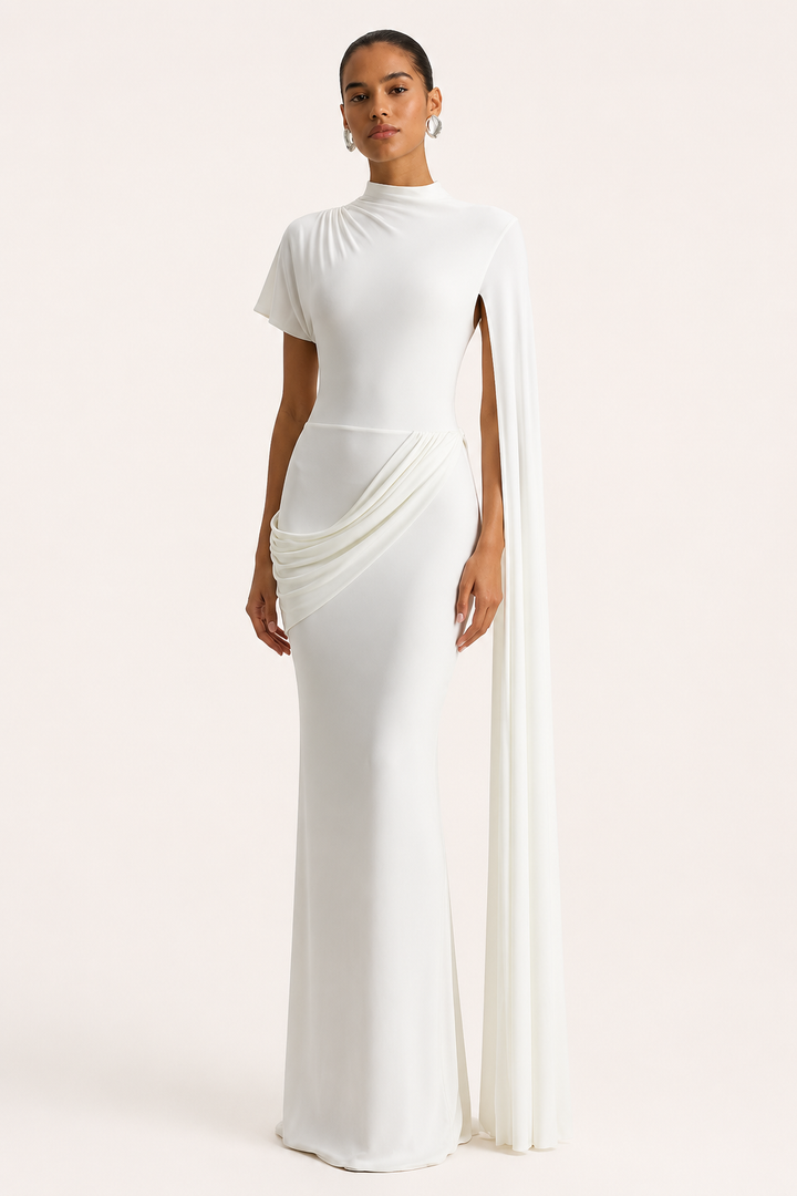 Robe longue élégante à col roulé pour femme - Mirna