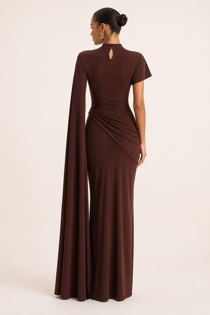 Robe longue élégante à col roulé pour femme - Mirna