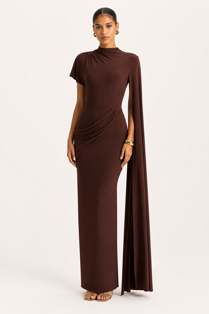Robe longue élégante à col roulé pour femme - Mirna