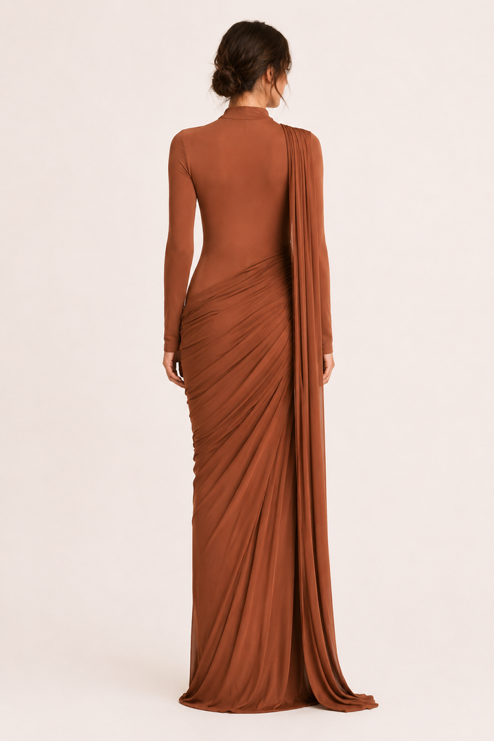 Robe longue à manches longues robe d'invitée de mariage élégante - Gisela