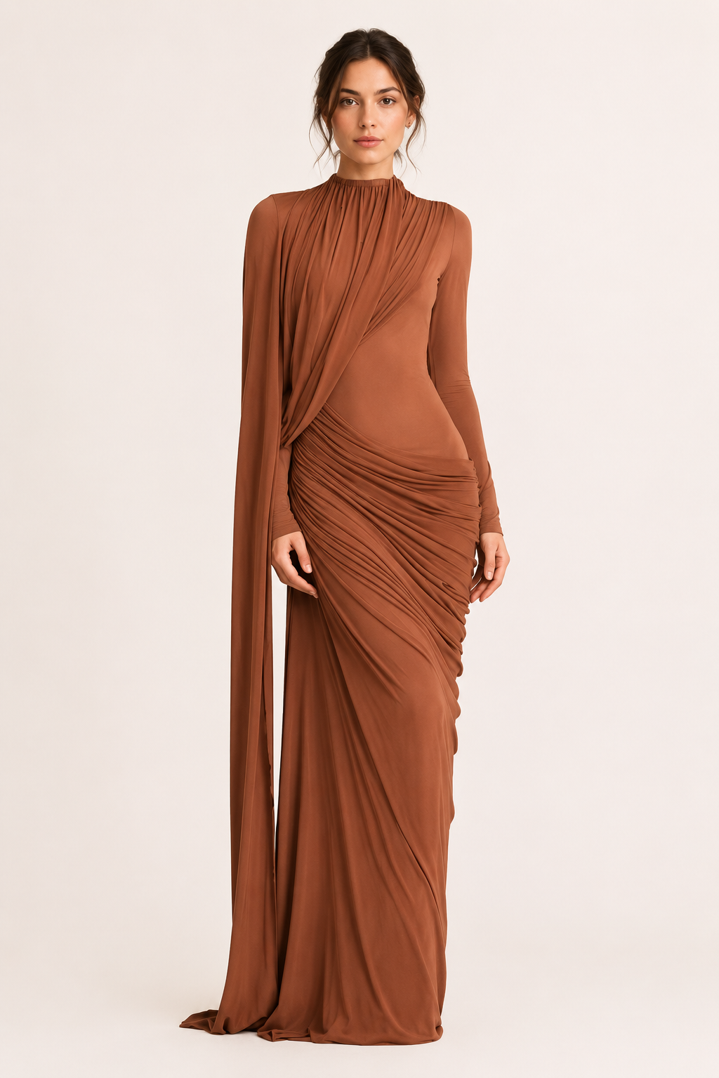 Robe longue à manches longues robe d'invitée de mariage élégante - Gisela
