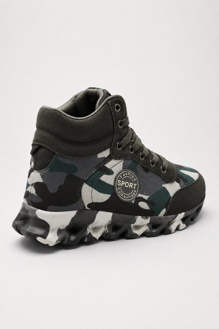 Bottines décontractées pour femme, imprimé camouflage et tige mi-haute - Georgina