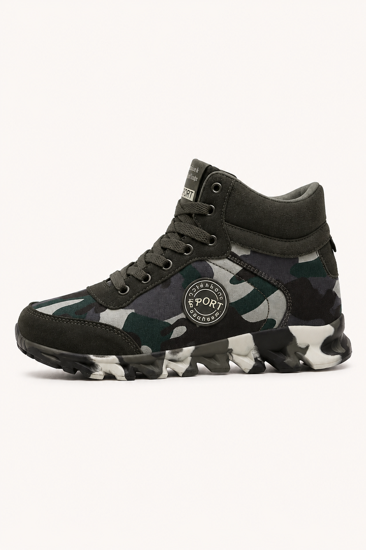 Bottines décontractées pour femme, imprimé camouflage et tige mi-haute - Georgina