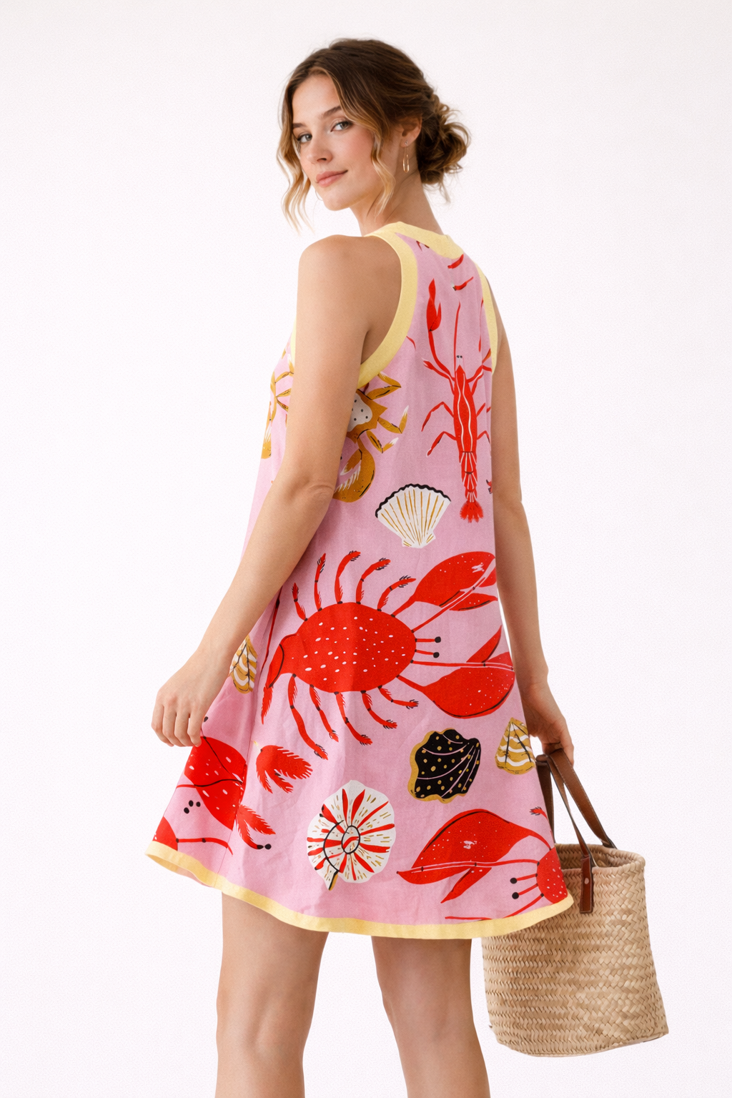 Mini robe pour femme avec imprimé marine vibrant - Coral