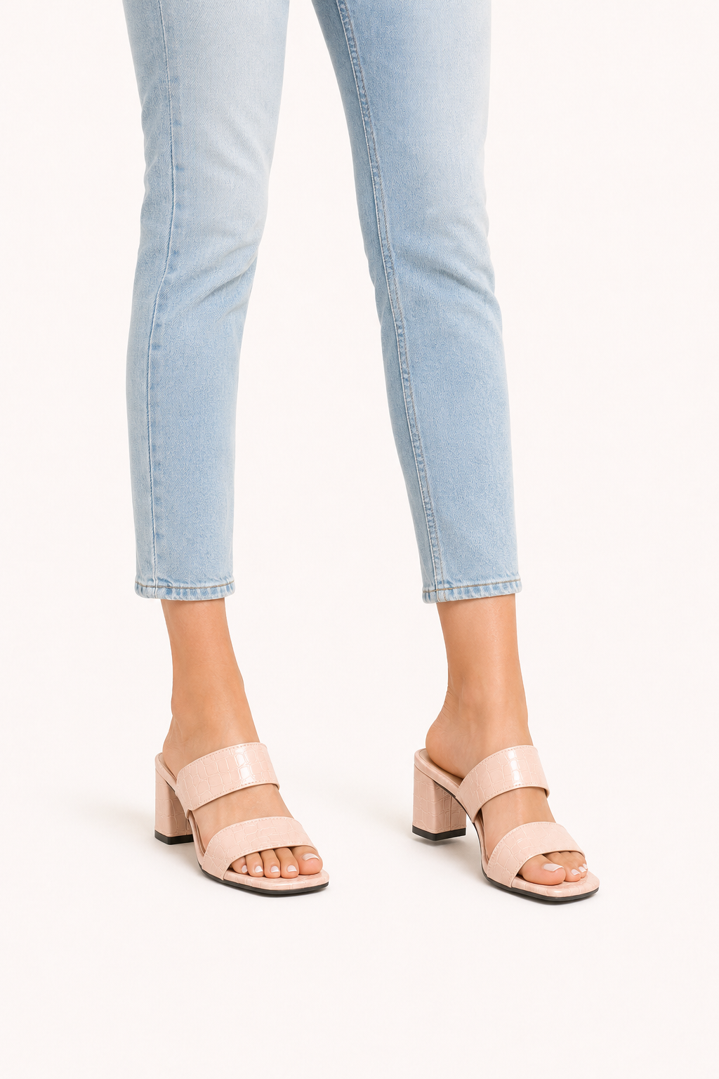 Sandales à talons moyens pour femme, à double bride et au design élégant - Meike