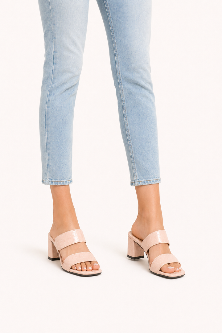 Sandales à talons moyens pour femme, à double bride et au design élégant - Meike