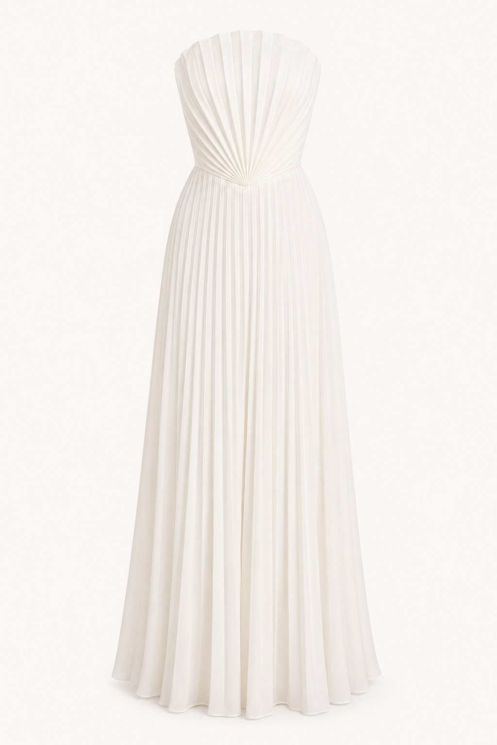 Robe longue de soirée plissée sans bretelles pour femme - Tomiris