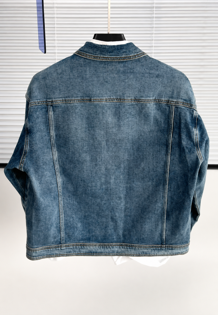 Veste en jean avec de grandes poches, effet délavé - Kaspar