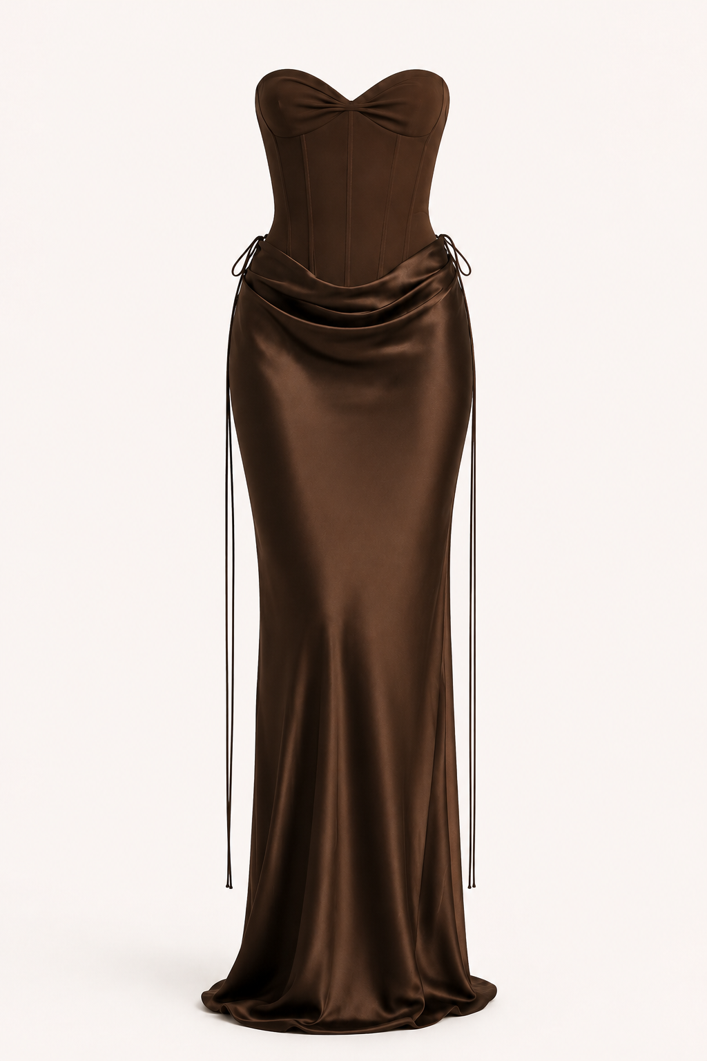Ensemble femme : corset sans bretelles et jupe drapée - Annika