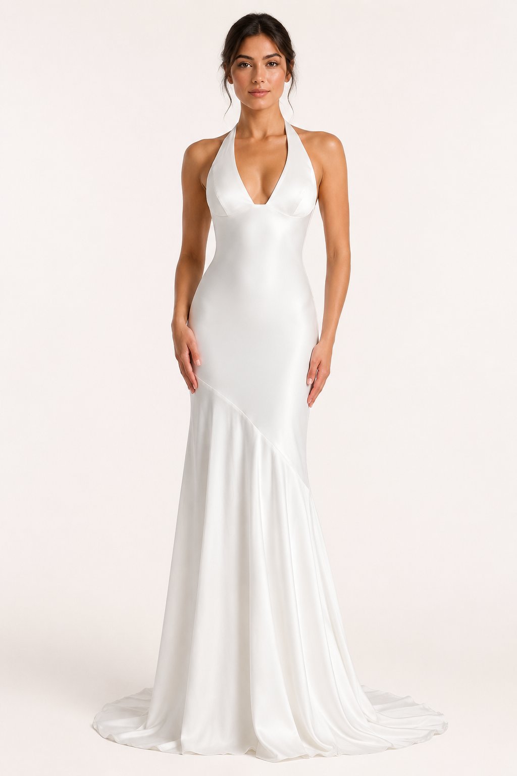 Robe longue femme à col licou, coupe sirène - Dagmar