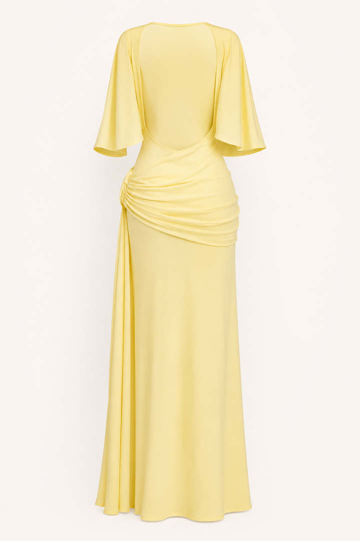 Robe longue pour femme, élégante, fendue sur le côté pour les invités de mariage - Amelie