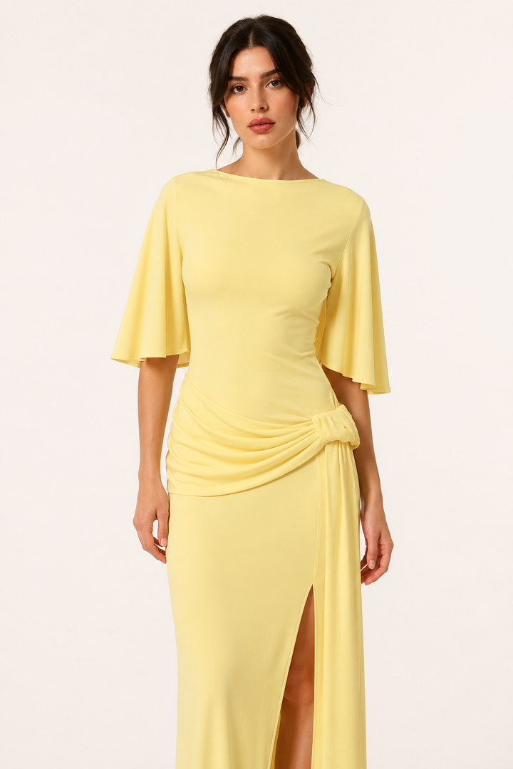 Robe longue pour femme, élégante, fendue sur le côté pour les invités de mariage - Amelie
