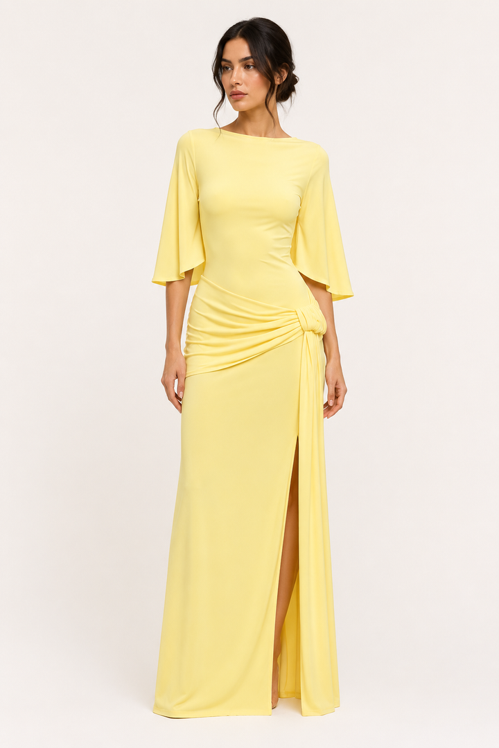 Robe longue pour femme, élégante, fendue sur le côté pour les invités de mariage - Amelie