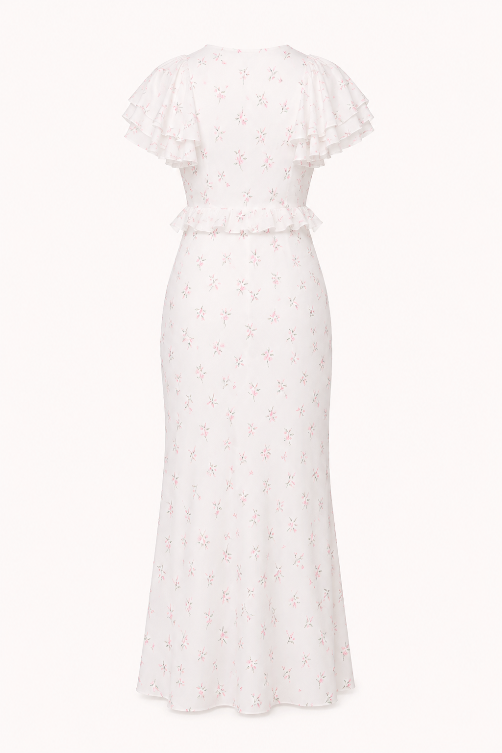Robe midi femme imprimé floral volant élégant décontracté - Hedda
