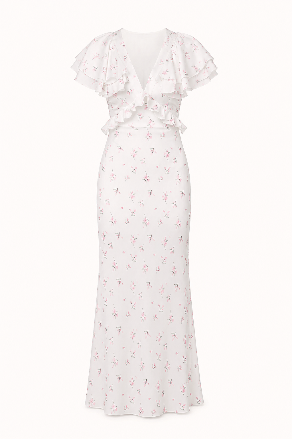 Robe midi femme imprimé floral volant élégant décontracté - Hedda