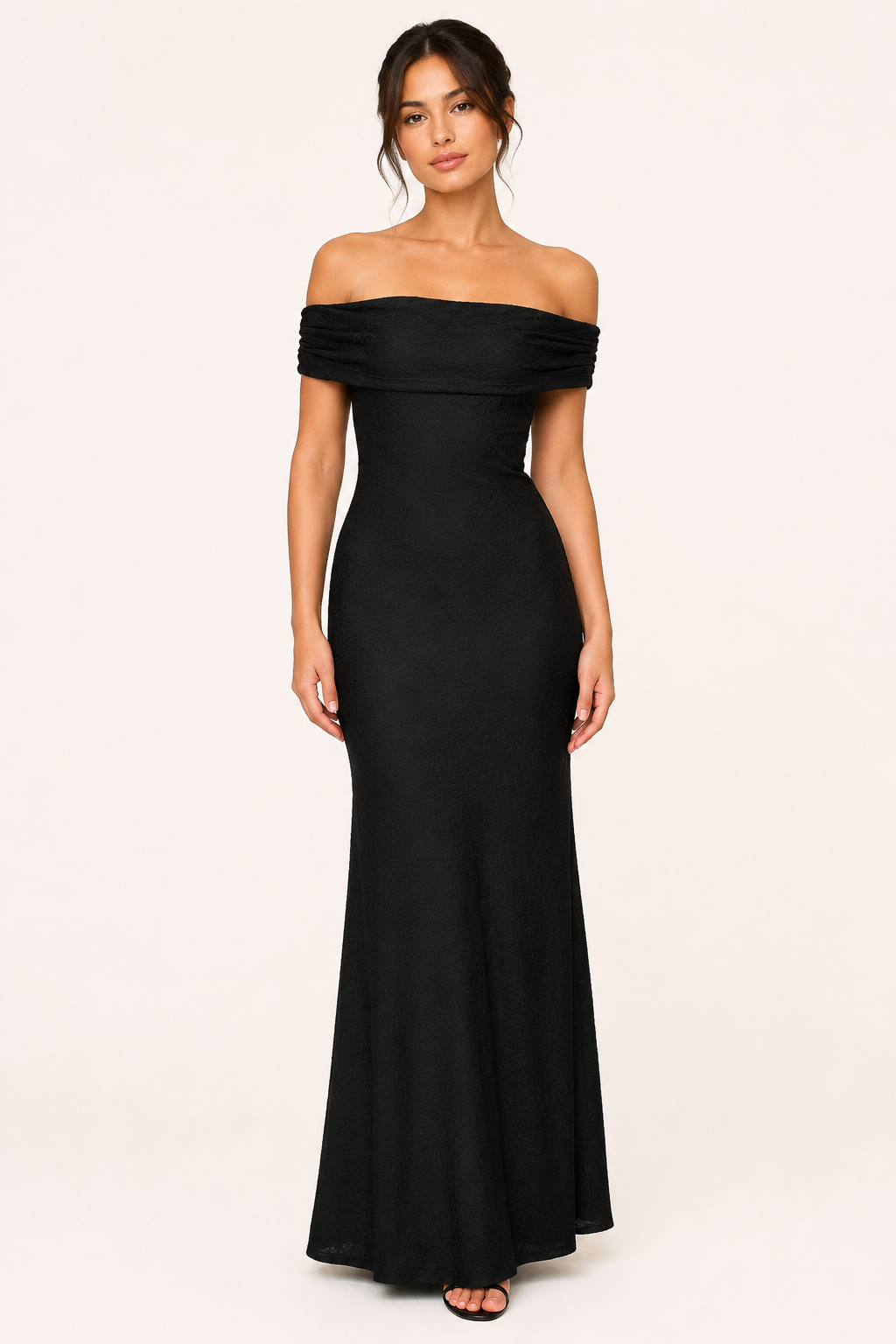 Robe longue de sirène pour invitée de mariage, élégante coupe sirène décolletée - Anja
