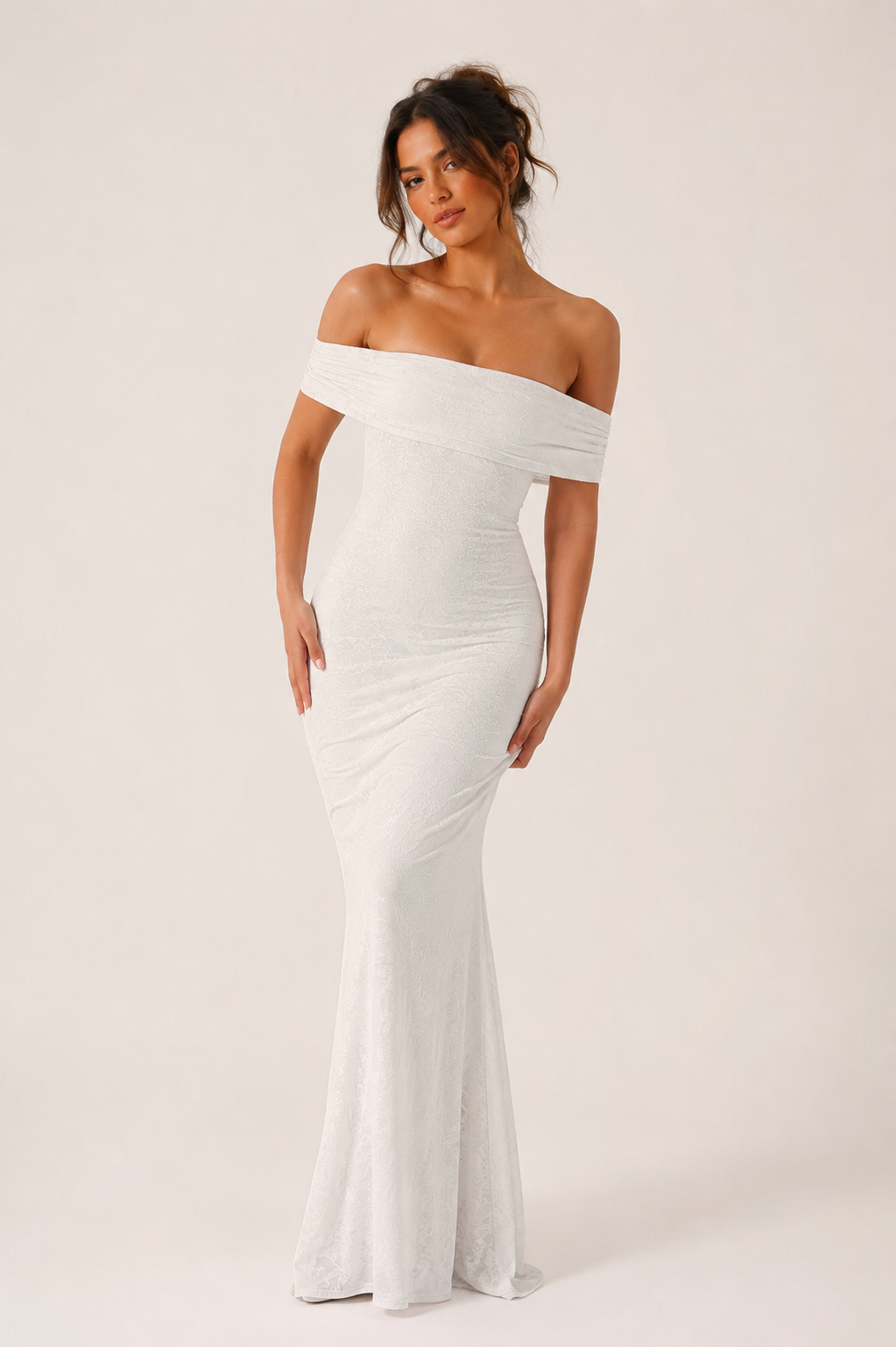 Robe longue de sirène pour invitée de mariage, élégante coupe sirène décolletée - Anja
