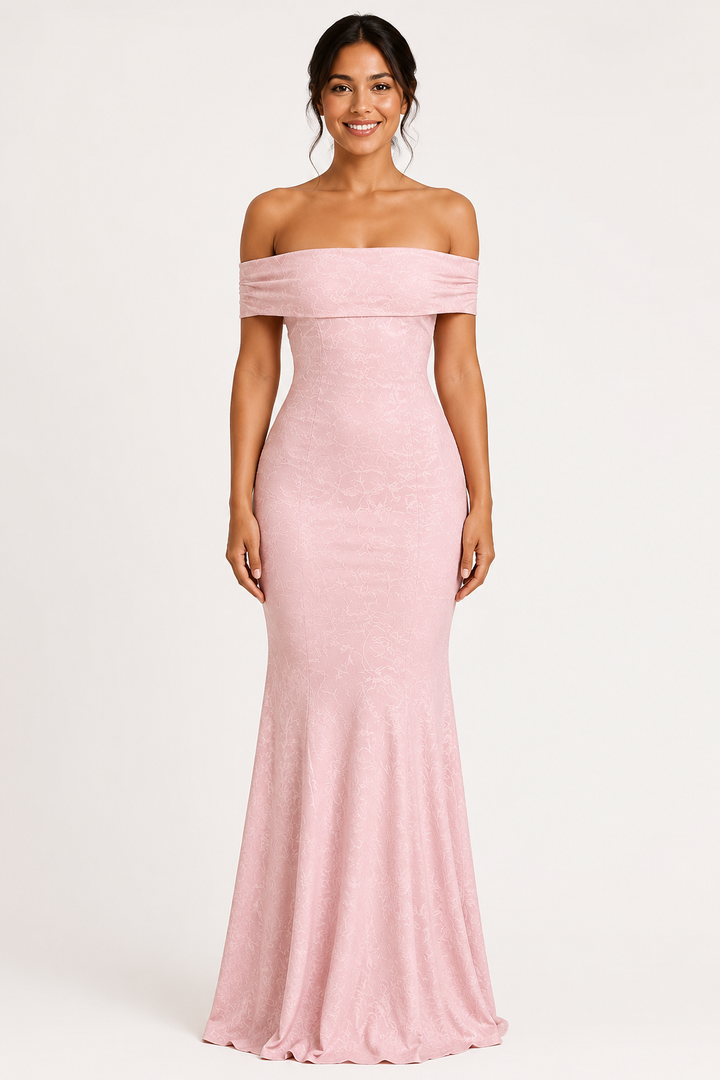 Robe longue de sirène pour invitée de mariage, élégante coupe sirène décolletée - Anja