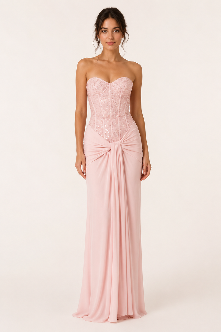 Evénement spécial robe longue femme corset serré - Klara