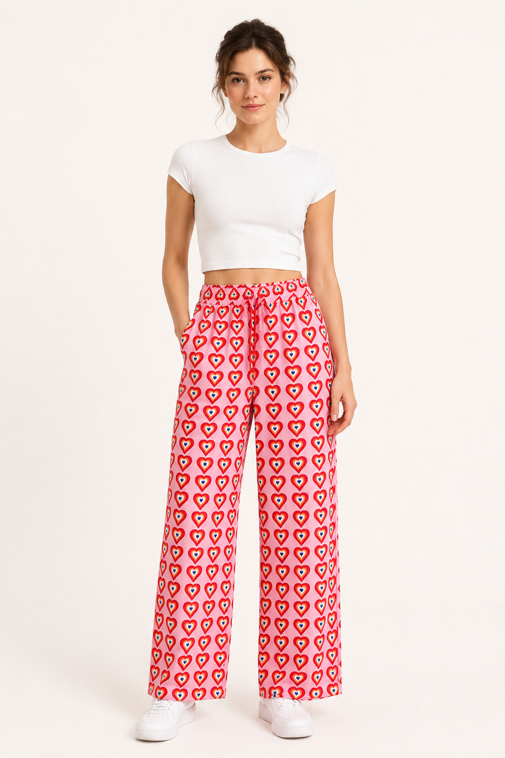 Pantalon à jambes larges imprimé pour femme - Nadine
