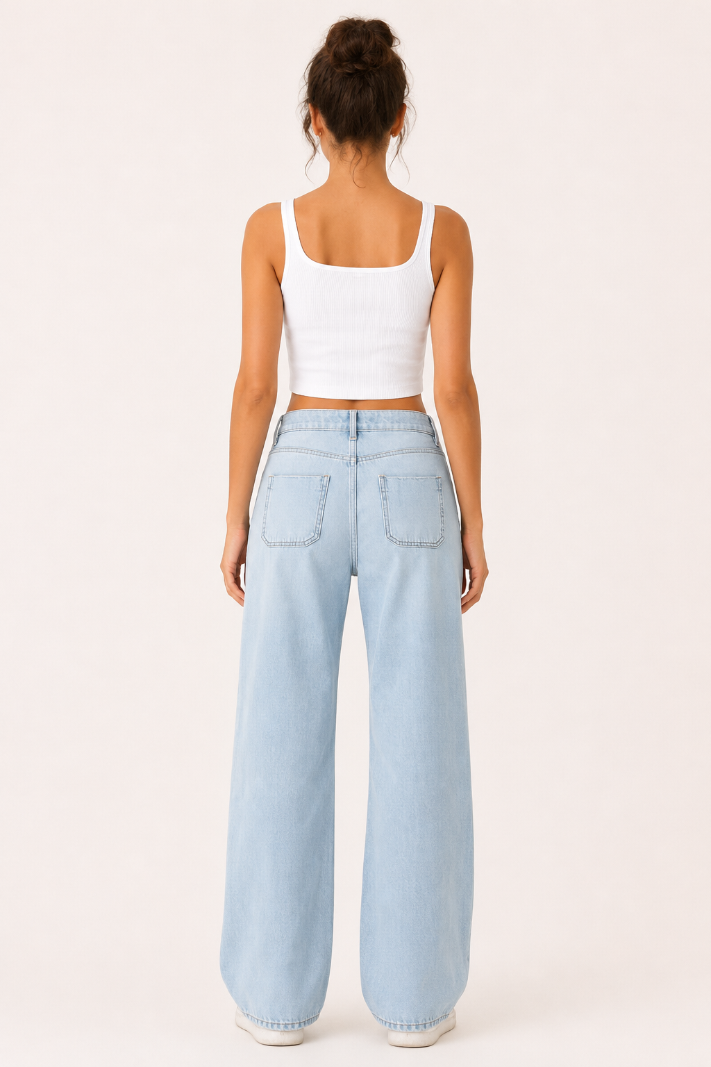 Jean pour femme à taille haute et coupe large - Mileidy