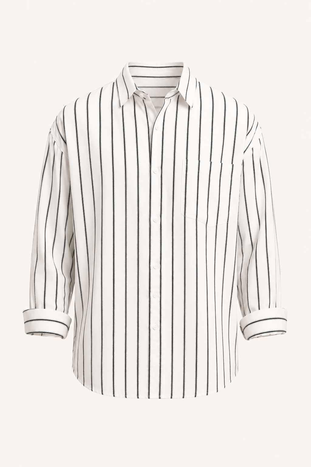 Chemise décontractée à manches longues et à rayures verticales pour hommes - Matías