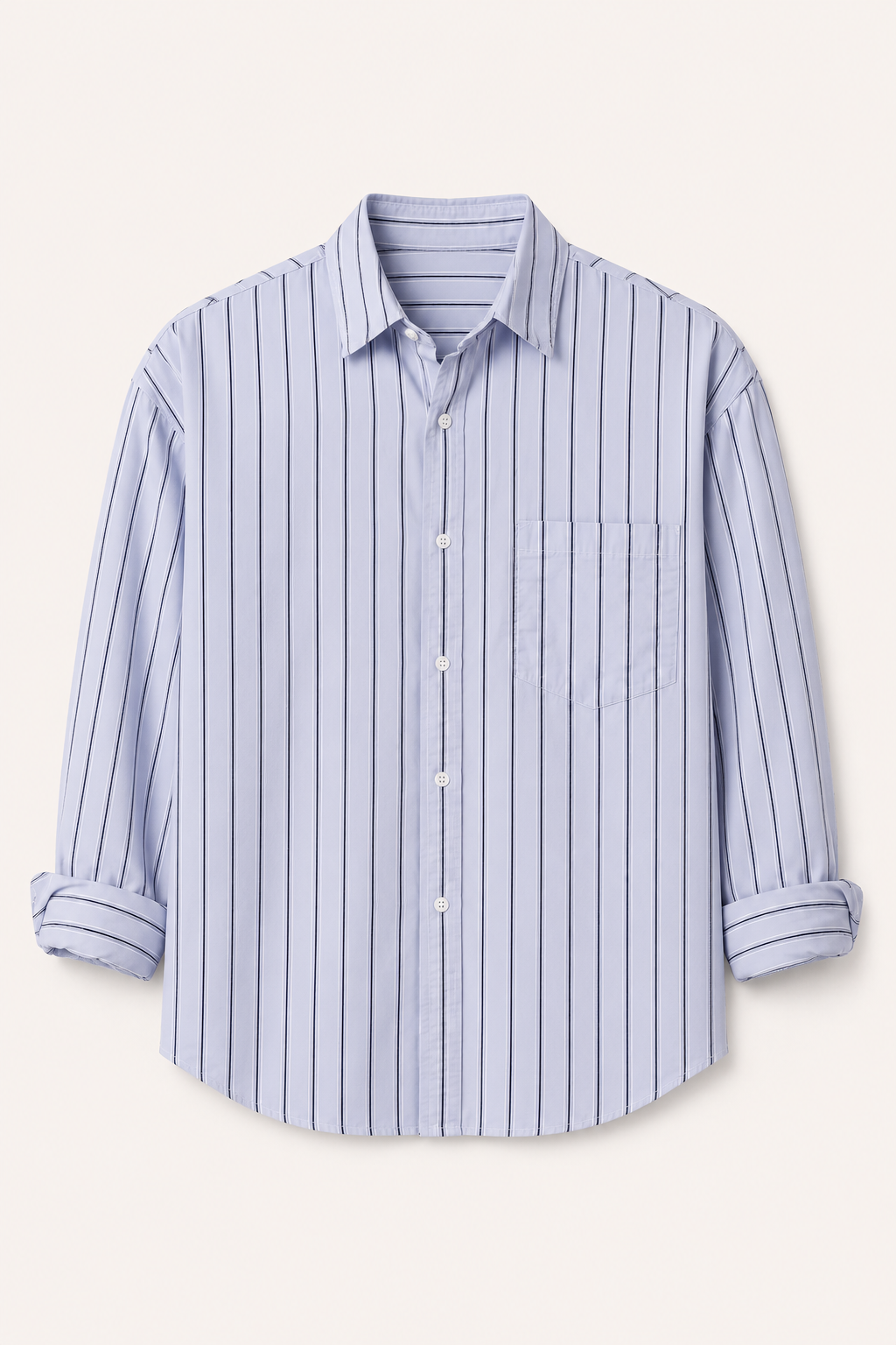 Chemise décontractée à manches longues et à rayures verticales pour hommes - Matías